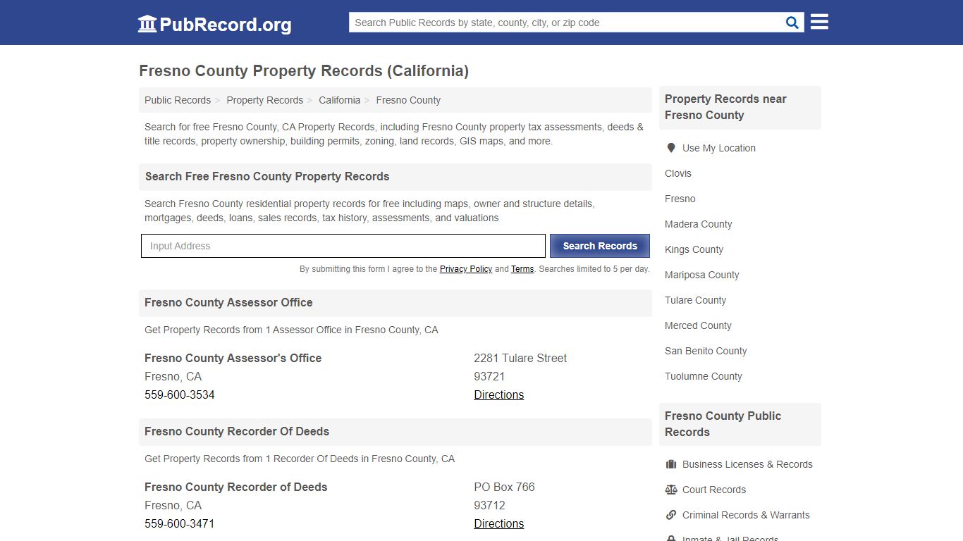 Fresno County Property Records (California) - Public Record